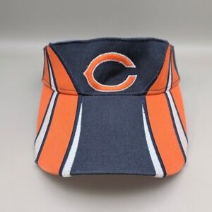 Chicago Bears NFL Adjustable Embroidered Visor 100% Cotton Blue Orange Retro